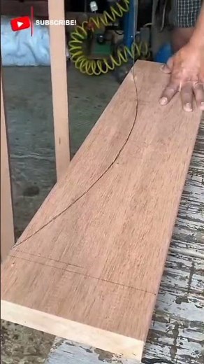 Curved Wood Board Cutting Technique by Hand — Precise Pattern, Smooth Curves