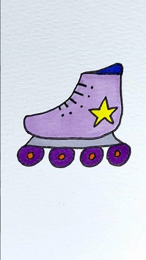 Easy drawing roller skates #kids #howtodraw #easydrawing #drawing #coloring #forkids #skate #kids