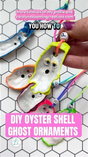 Spooky DIY Oyster Shell Ghost Ornaments #crafts