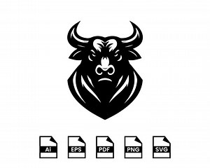 Angry Bull Head SVG, Bull Clipart, Cutfile, Bull Silhouette, Bull Angry Face, Bull T-shirt Graphic, Printable Vector, PNG, Digital Download - Etsy UK