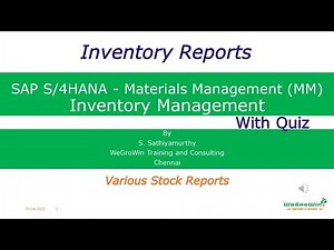 SAP MM | Inventory Reports in S/4HANA | Standard Reports for Inventory Monitoring & Analysis | 02-43