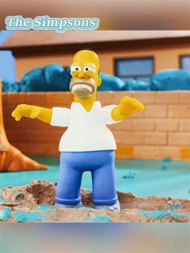 The Simpsons stumble into the clay world #anime #thesimpsons #fyp