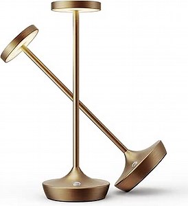 Cordless Table Lamp Rechargeable - 6000mAh LED Battery Operated Table Light - Portable Touch Dimmable Outdoor Waterproof Table Lamps for Patio Restaurant Dining (2 Bronze)