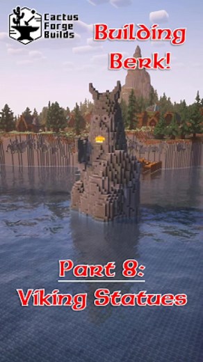 Giant Viking Statue Build from HTTYD in Minecraft