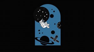Abstract Space Astronaut Black Live Wallpaper
