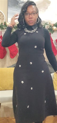 #sundayootd 👗: Free Assembly (Walmart) 👢: Sam Edleman mock collar: Amazon silver jewelry belonged to my MIL