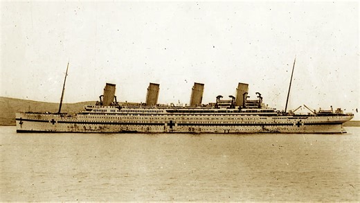 Rare photo of HMHS Britannic after being used as a hospital ship during World War II 🚢 | Ocean Fight