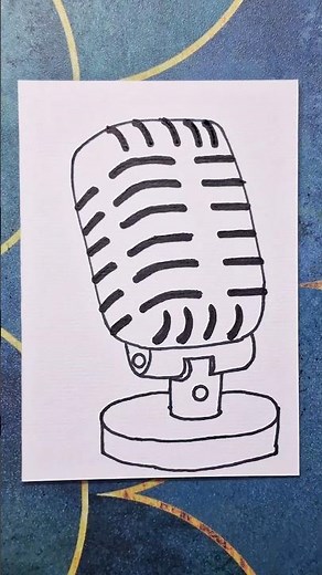 mic drawing, microphone drawing, how to draw a microphone