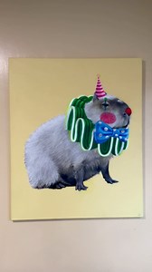 My capybara clown is funny because he tells good jokes #clowns #painting #capybara | Art of Jessica Lowe