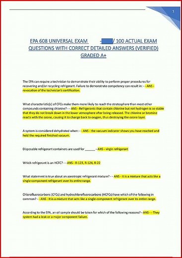 #learnexams Epa 608 Universal Exam 100 Actual Exam Questions With Correc video