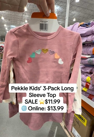 Pekkle Kids’ 3-Pack Long Sleeve Tops Now on Sale!