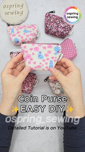 ospring_sewing on Instagram‎: "[DIY] Cute Pouch 😀 A tutorial that even beginners can easily follow has been uploaded to my channel. (ospring_sewing) 🎀 Please visit and subscribe. Thank you so much🥰 YouTube 🎥 https://youtu.be/g3g63-NCHoo * #diy #tutorial #tipsandtricks #sewingproject #coser #costura #fabricpouch #zipperpouch #minipouch #ハンドメイド #dikiş #خیاطی #핸드메이드"‎