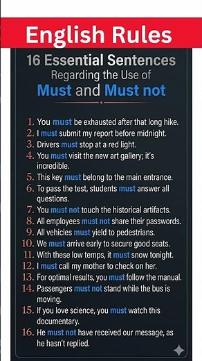How to Use MUST and MUST NOT in English: 16 Essential Rules for Fluency