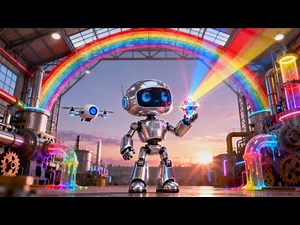 Robot and the Rainbow Factory – Making Colors Come Alive 🌈🤖