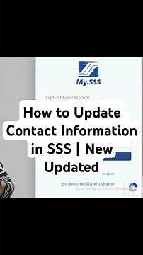 How to Update contact Information in SSS Via Online | New SSS Updated