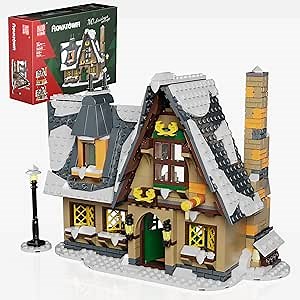 Mould King Retro Christmas Snow House Blocks Set, Build a Winter Village with Family, Holiday Cabin Collections Kit for Adults, 2025 Xmas Decoration Gifts for 14+ and Adults 16049