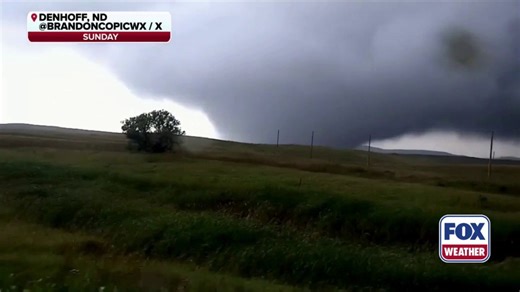 Large tornado sweeps across North Dakota landscape