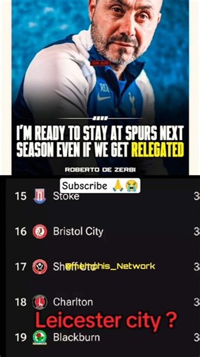 bro accepted his fate before the journey 😭#coach #relegate #arsenal #spurs #robertorDezerbi