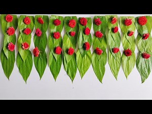 EASY DOOR HANGING TORAN MAKING FROM Diwali!! DIY Betel Leaf TORAN !! DOOR HANGING CRAFT IDEA
