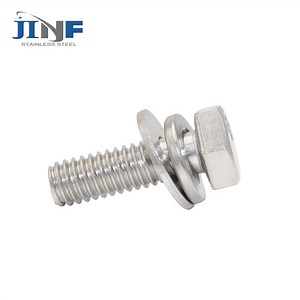 [Hot Item] Stainless Steel 304 316 Combine Hex Bolt with Flat Washer and Spring Washer
