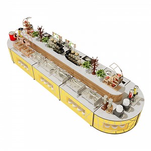 [Hot Item] Restaurant Buffet Dish Display Table Seasoning Mobile Food Station for Hotel Catering