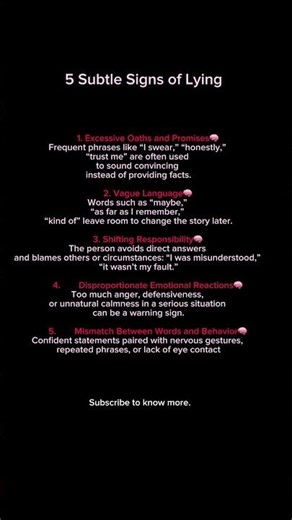 5 Subtle Signs of Lying #psychology #bodylanguage #lying #shorts