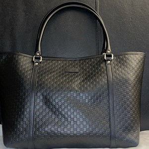 🎄 🎁 Authentic Gucci Microguccissima Medium Joy Tote Black Leather 449647