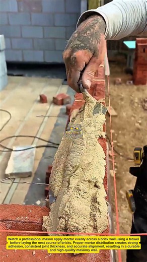 Perfect Brick Mortar Application Technique | Professional Masonry Skills
