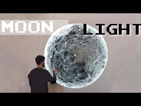 Textured Moonlight Wall – Artistic Interior Makeover , Moon mural on the wall.