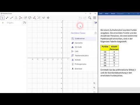 Statistik Berechnung von Mittelwert und Standardabweichung mittels Geogebra