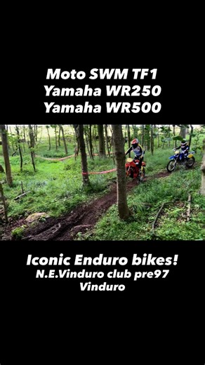 SWM TF1 GS. Yamaha WR250 & Yamaha WR500. Some iconic classic enduro bikes in this clip taken at our N.E.Vinduro club time card pre97 Enduro. action! #yamaha #swm #swmtf1 #yamahawr #yamahaenduro #wr #wr250z #wr250 #yamahayz #classicyamaha #motoswm #swmenduro #2stroke #enduro #endurobike #endurobikes #vintageenduro #endurovintage #classicenduro #enduroclassic #vinduro #enduroracing #90senduro #vintagedirtbike #dirtbike #classicmotorcycle #offroadracing #vmx #motorcycle | Glendale Classic Dirt Bike
