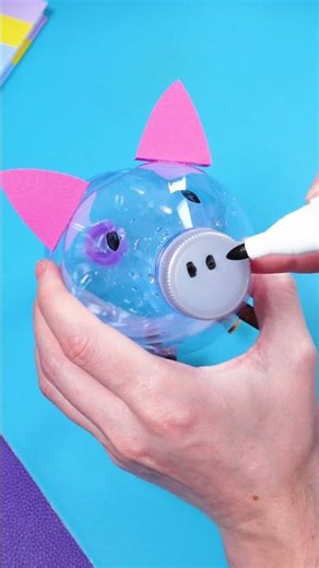 Create Your Own Piggy Candy Jar from a Bottle! 🐷🍬 #Shorts #Crafts
