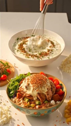 High protein creamy garlic-herb yogurt sauce #viral #grow