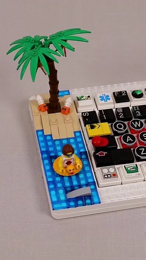 JK Brickworks - Jason Allemann on Instagram: "Decorating my latest custom LEGO keyboard. ⌨️ Built on the Melgeek Pixel, a brick compatible mechanical keyboard currently available for pre-order on Kickstarter. #jkbrickworks #lego #keyboard #mechanicalkeyboard #custom #legostagram #instalego #classicspace"