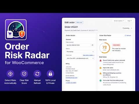 Order Risk Radar for WooCommerce - Product Walkthrough & Features