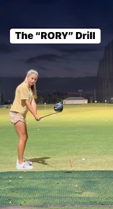 1M views · 4.2K reactions | This is the “Rory” drill. I am doing the version of this drill to make sure I hit a cut so the club face is way more outside of my hands, which is exactly what I’m trying to do. If you wanna hit more of a straight shot the club face should be aligned with your hands. If you’re trying to hit more of a draw the club they should be inside your hands and your hand should be above it. | Gabbygolfgirl | Facebook