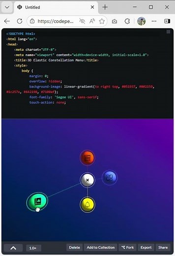 Insane 3D Elastic Menu! (Full Tutorial on Channel) 🚀 #shorts #threejs #trending #gsap #viralvideo