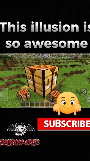 Minecraft crafting table illusion⚫@TechnoGamerzOfficial