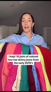 124K views · 1.6K reactions | I kept 18 pairs of low rise colorful skinny jeans from the early 2010s | Side of Sequins | Facebook