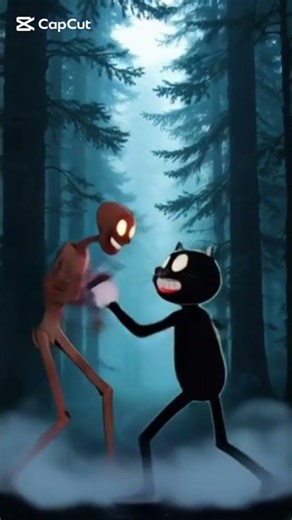 Cartoon cat vs Siren head