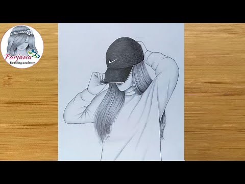 Hidden face drawing || How to draw a girl with cap || Pencil sketch || bir kız nasıl çizilir