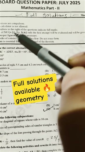 Full solutions Board paper Geometry July2025 #chetansir