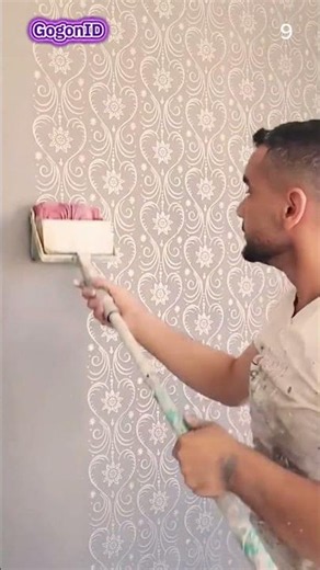 A smart way to create patterns on walls with creative tools #shorts