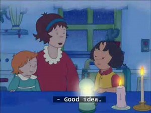 Caillou A surprise sleepover caption