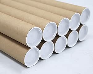 MagicWater Supply Mailing Tube - 1.5 in x 9 in - Kraft - 6 Pack - for Shipping and Storage of Posters, Arts, Crafts, and Documents