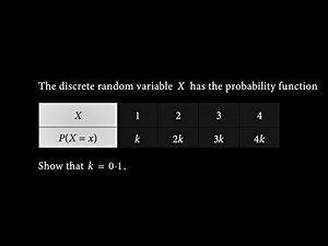 The discrete random variable X has the following probability function - Probability Distribution