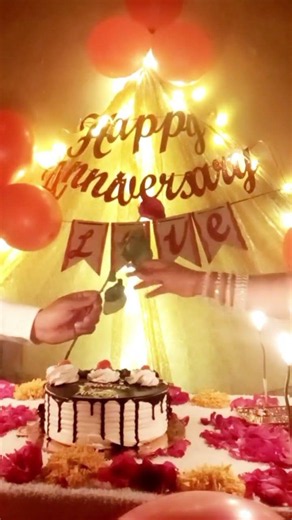 Anniversary celebration idea at home#trending #anniversarydecoration#decorationideas#anniversaryreel