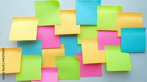 Memo notes. 4K stop motion animation