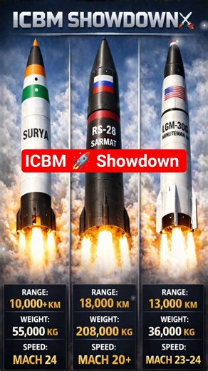Top 3 Most Powerful ICBM 🚀
