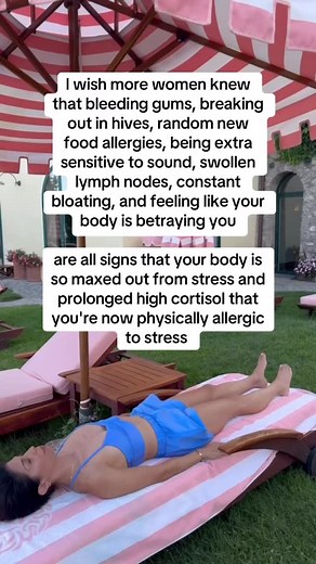 when your body treats stress like an allergy 👇🏼 your body’s response to prolonged high cortisol levels can actually mimic an allergy to stress itself... this allergy to stress is a sign that your body’s unable to regulate its internal environment because it’s already maxed out, leading to an overactive stress response even when faced with minor stressors 😮‍💨 you might be experiencing symptoms like: ✨ constant feelings of overwhelm ✨ hives, itching, flushing, or swelling skin ✨ persistent irr